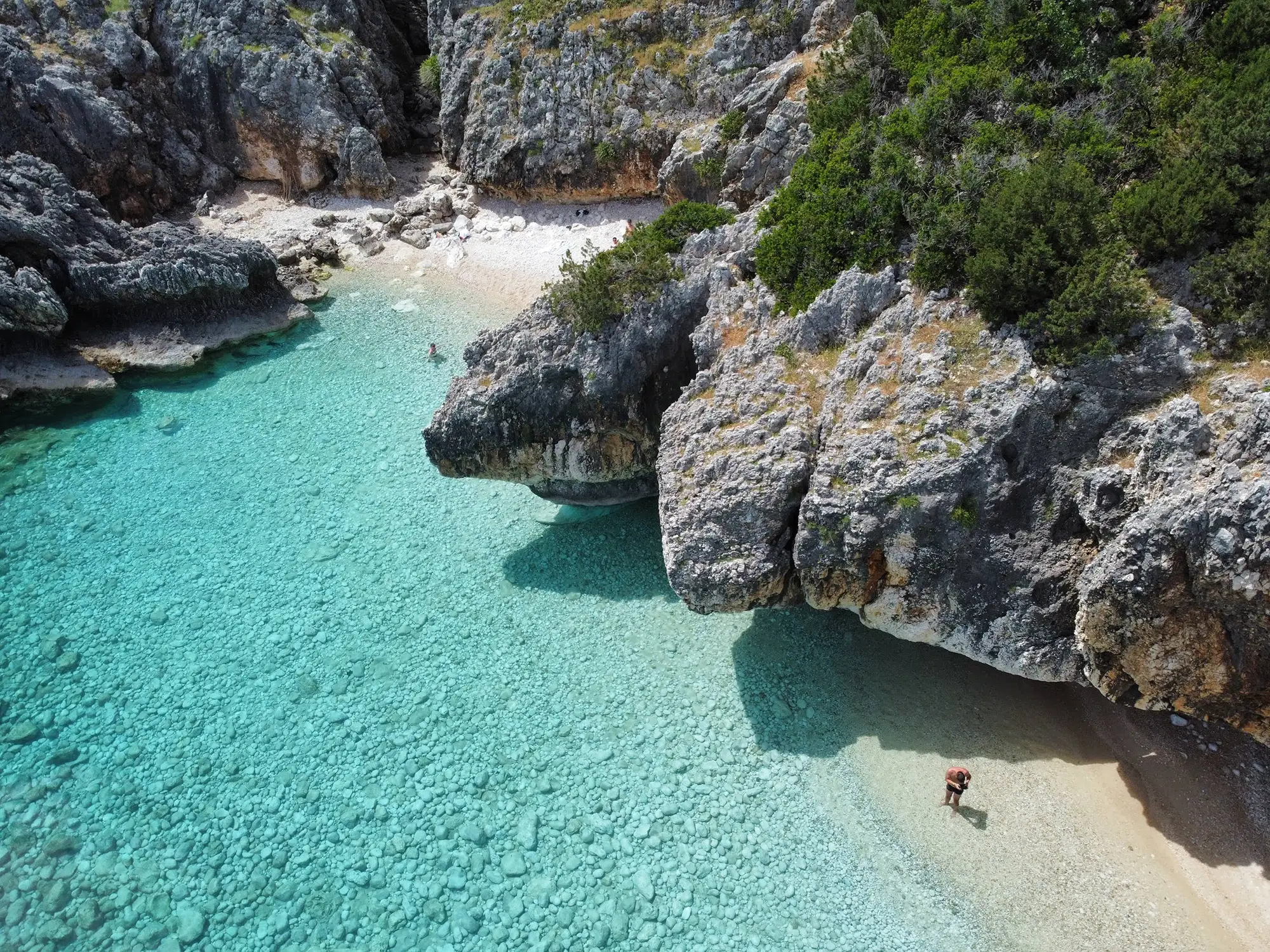 The spectacular hidden cove of Kako Lagadi with its dramatic rock formations, a favorite swimming stop on our private boat tours in South Kefalonia