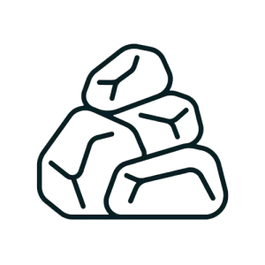 Rocks icon indicating large rock formations or rocky coastline